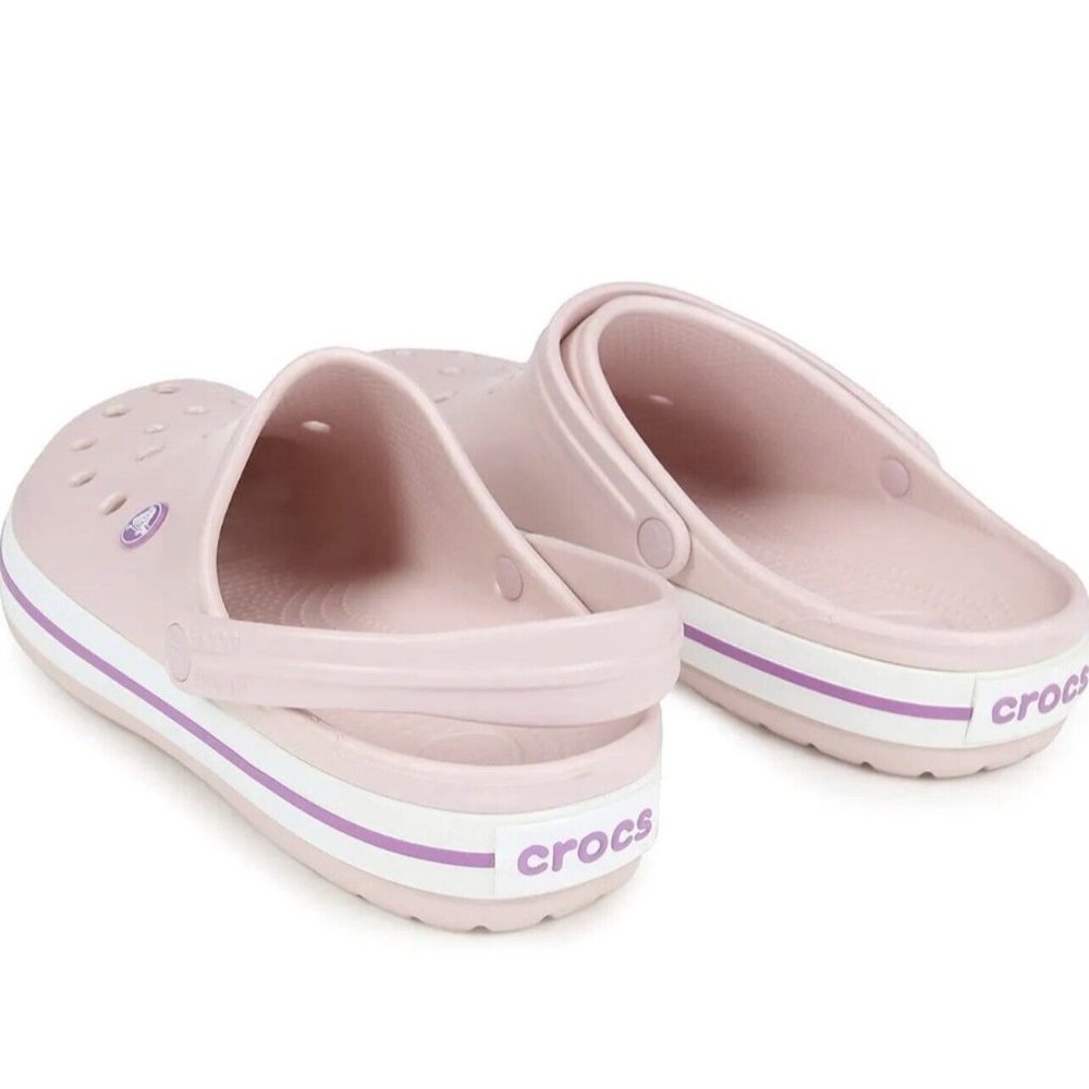 Crocs Crocband Clog Shoes, Pearl Pink/Wild Orchid, Mens 10 US M / Womens 12 US M - Picture 4 of 6